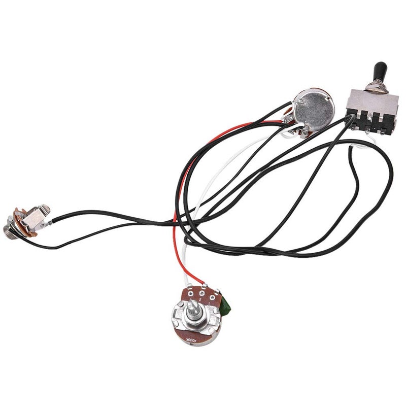 VGEBY Guitar Wiring Harness, 3 Way Toggle Switch One Volume One Tone Jack for Electirc Guitar Bass - Image 1